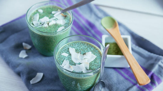 ricetta del budino di semi di chia al matcha