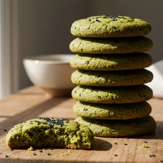 matcha black sesame cookies